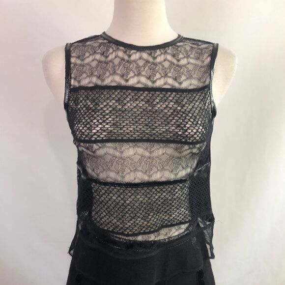 Dorothee Schumacher Black Lace and Patent Top/Skirt Set - Picture 4 of 12